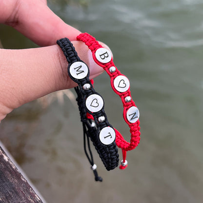 Bracciale acciaio intrecciato coppia