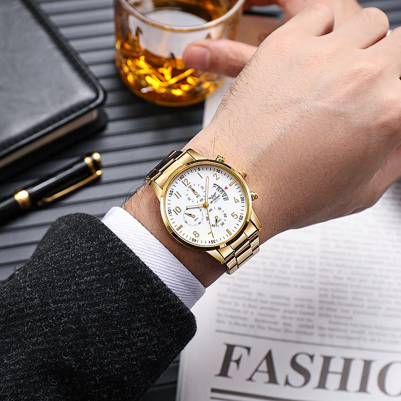 Orologio uomo al quarzo casual multifunzione