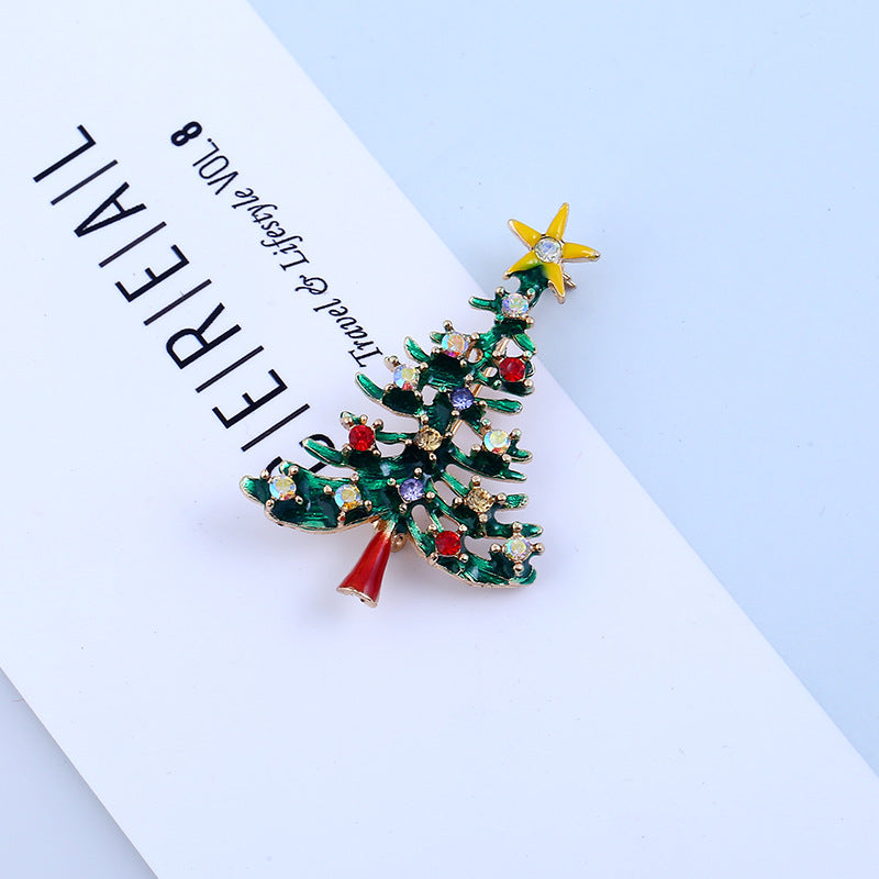 Spilla albero di Natale dorata