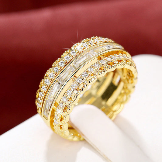 Anello fiore zircone micro-incastonato