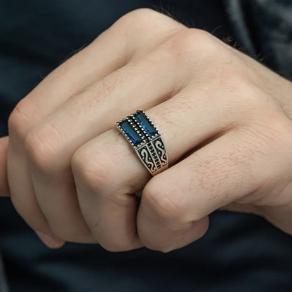 Anello zircone da uomo in lega