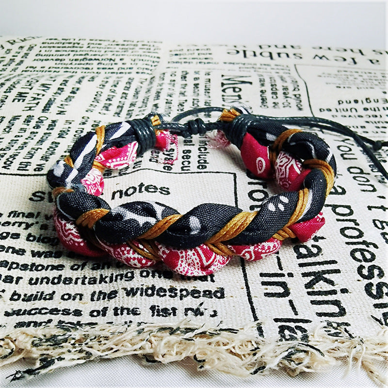 Bracciale tessuto etnico