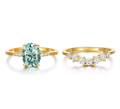 Anello zircone blu scuro