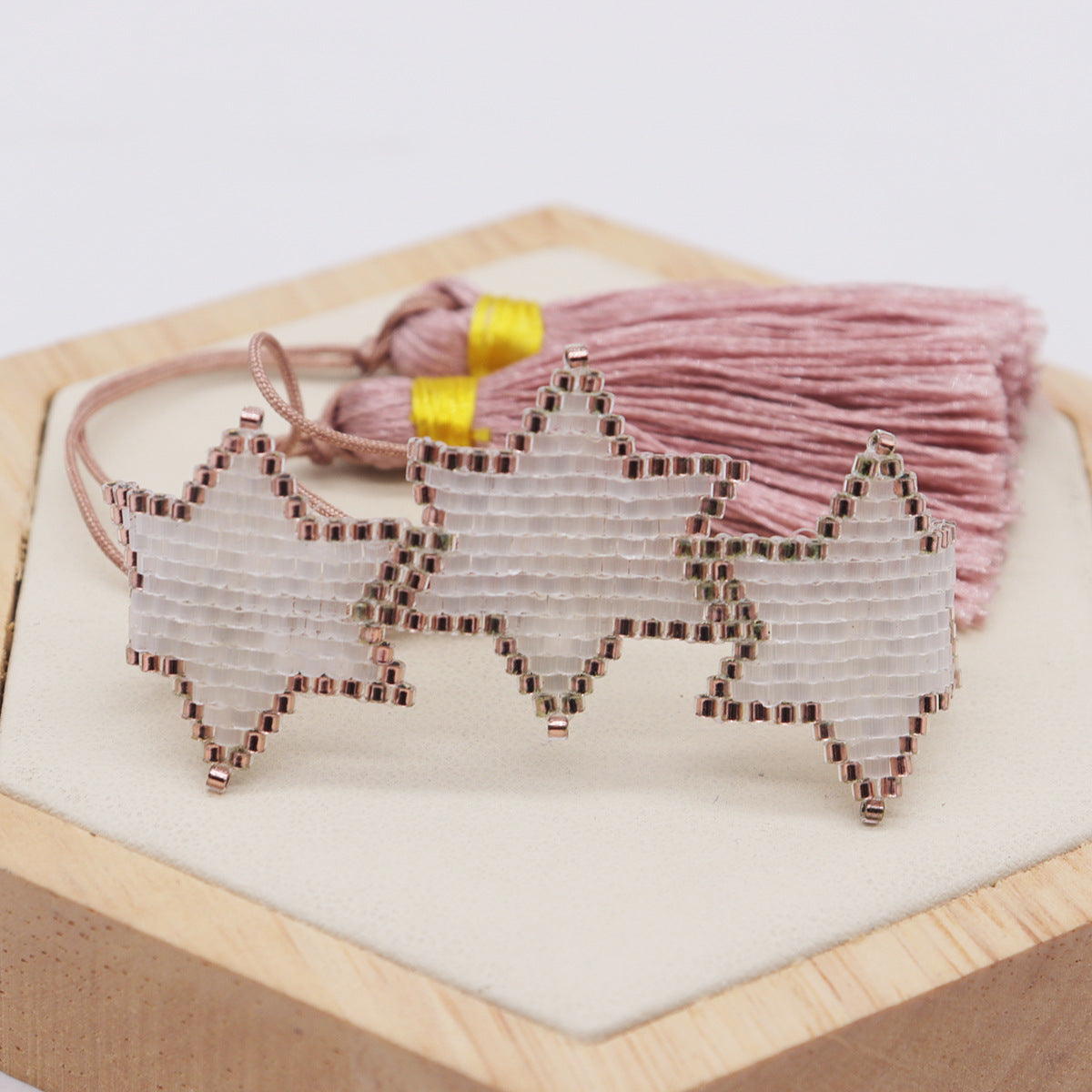 Bracciale bohemien esagonale nappa