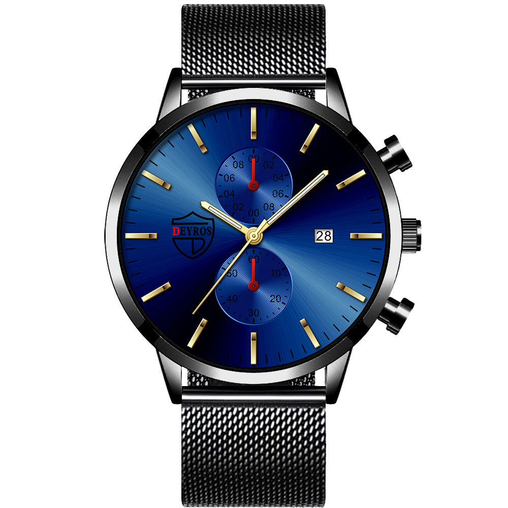 Orologio al quarzo con maglia e calendario