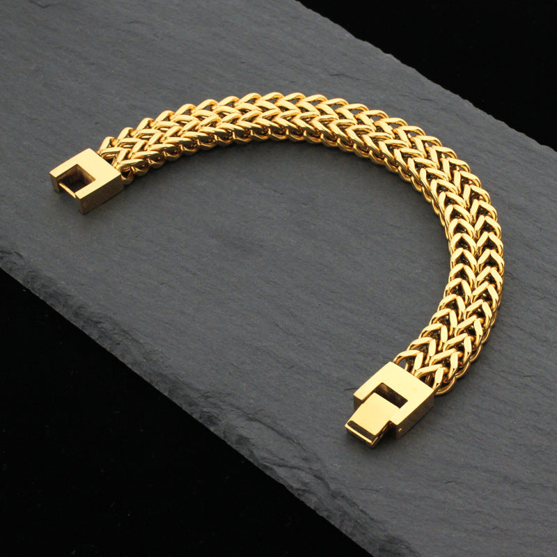 Bracciale catena cubana doppio retrò