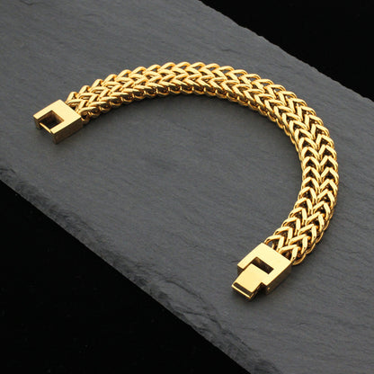 Bracciale catena cubana doppio retrò
