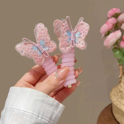 Elastico capelli ricamato farfalla