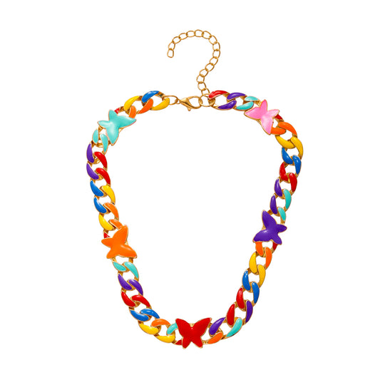 Collana farfalla oro a colori