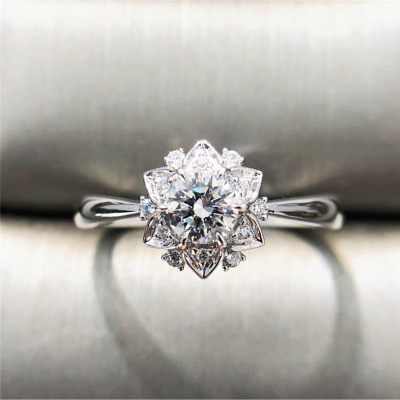 Anello fiore zircone da donna