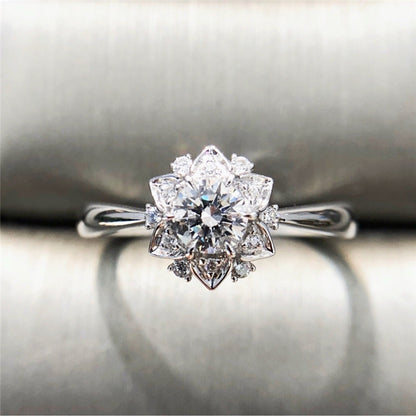 Anello fiore zircone da donna