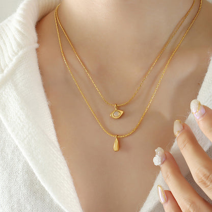 Collana opale goccia dorata