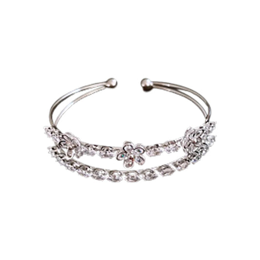 Bracciale Doppio Fiore Zircone