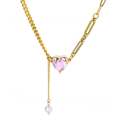 Collana cuore zircone semplice