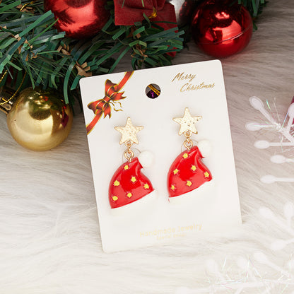 Orecchini natalizi asimmetrici albero