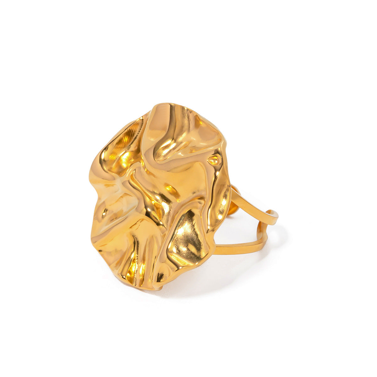 Orecchini rotondi martellati oro