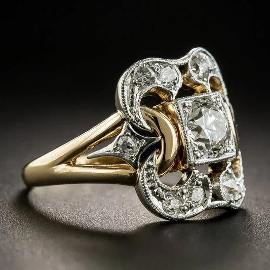 Anello traforato zircone