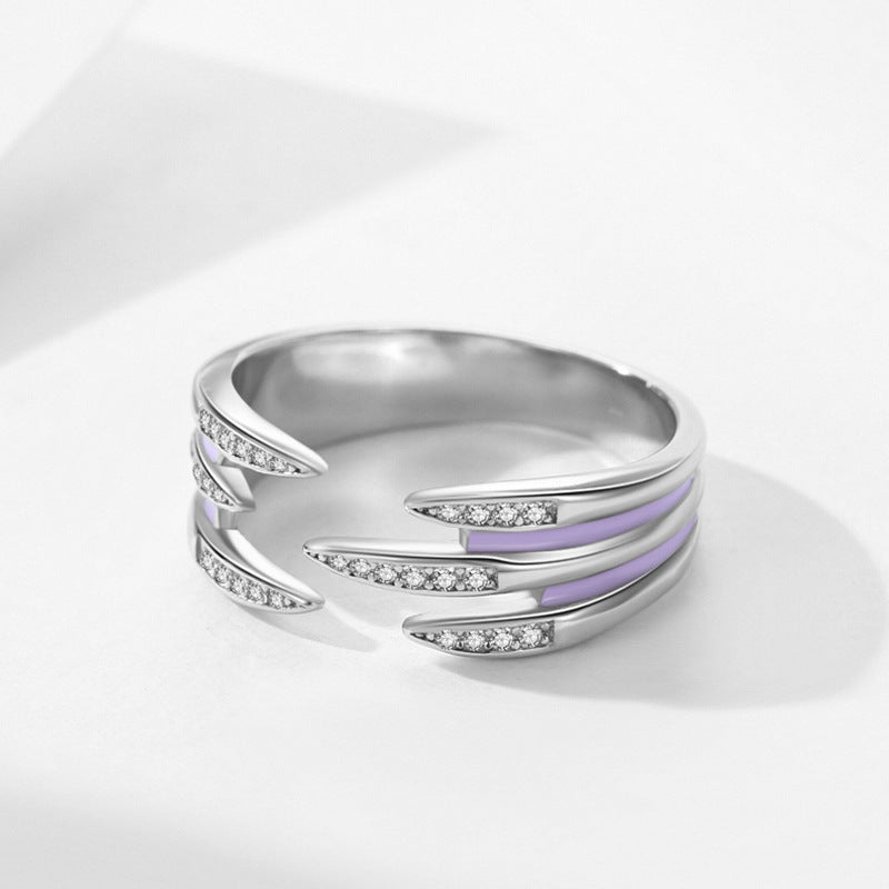 Anello argento smaltato aperto