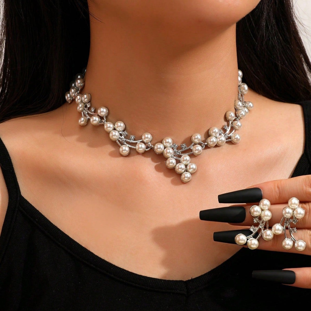 Set perle collana e orecchini