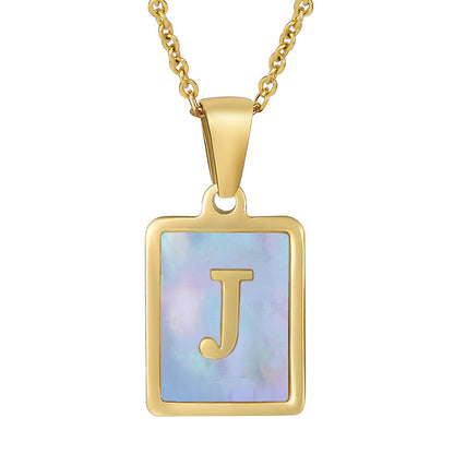 Collana titanio con lettera e conchiglia