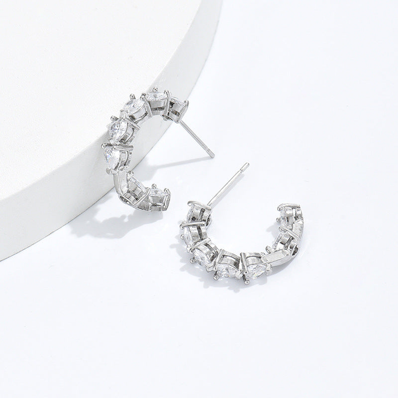 Orecchini a clip C con strass