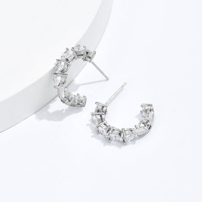 Orecchini a clip C con strass