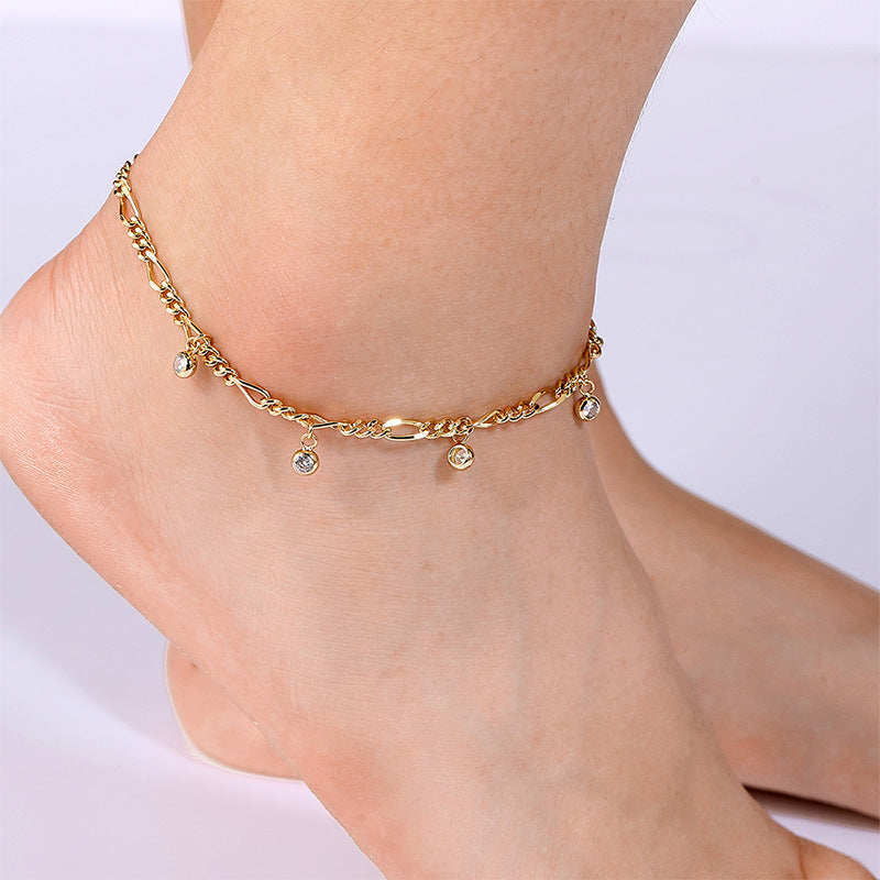 Cavigliera zircone dorato