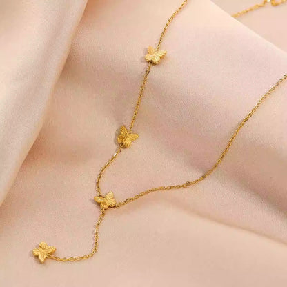 Collana farfalla 3D acciaio titanio