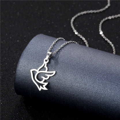 Collana geometrica traforata in acciaio inossidabile