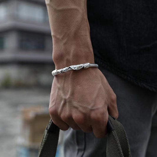 Bracciale loto argento da uomo