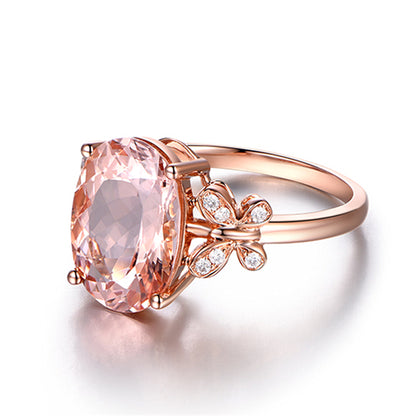 Anello morganite oro rosa
