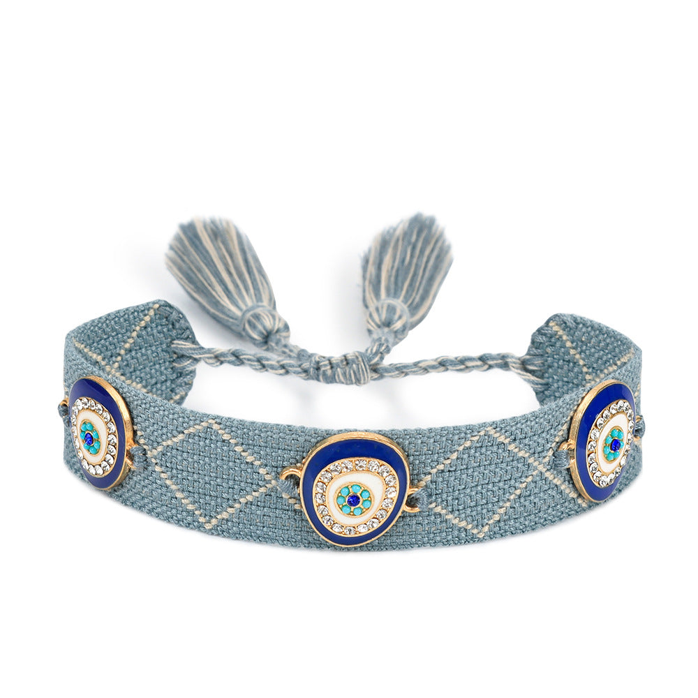Bracciale occhio blu intrecciato