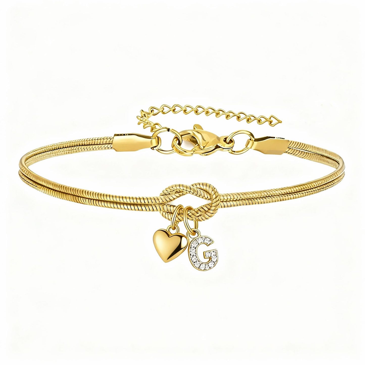 Bracciale Pendente Cuore con Lettere