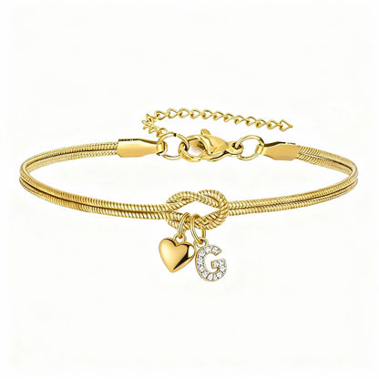 Bracciale Pendente Cuore con Lettere