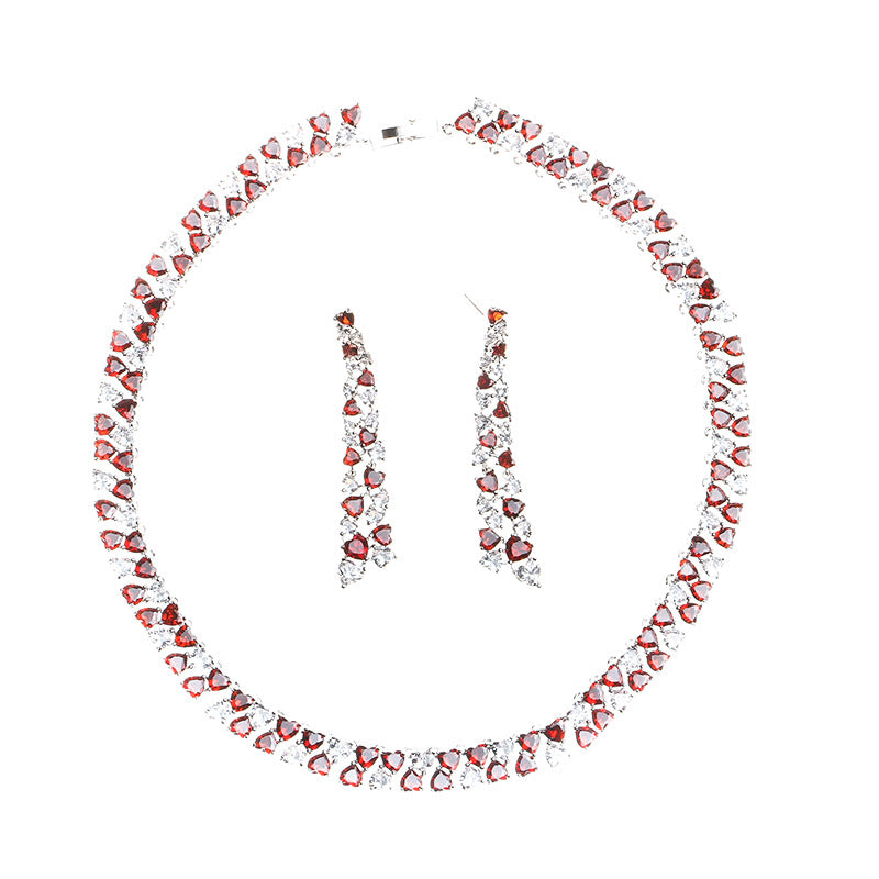 Set catena clavicolare e orecchini zircone