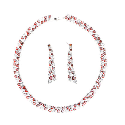 Set catena clavicolare e orecchini zircone