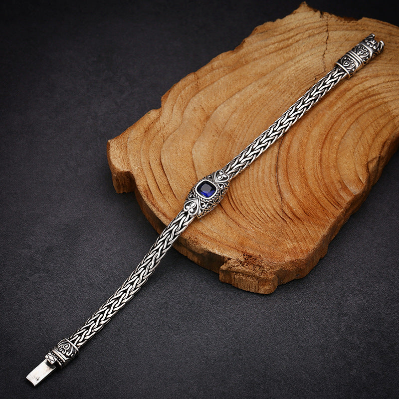 Braccialetto Argento Zircone Blu