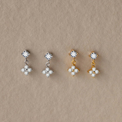 Orecchini Fiore Zircone Semplici