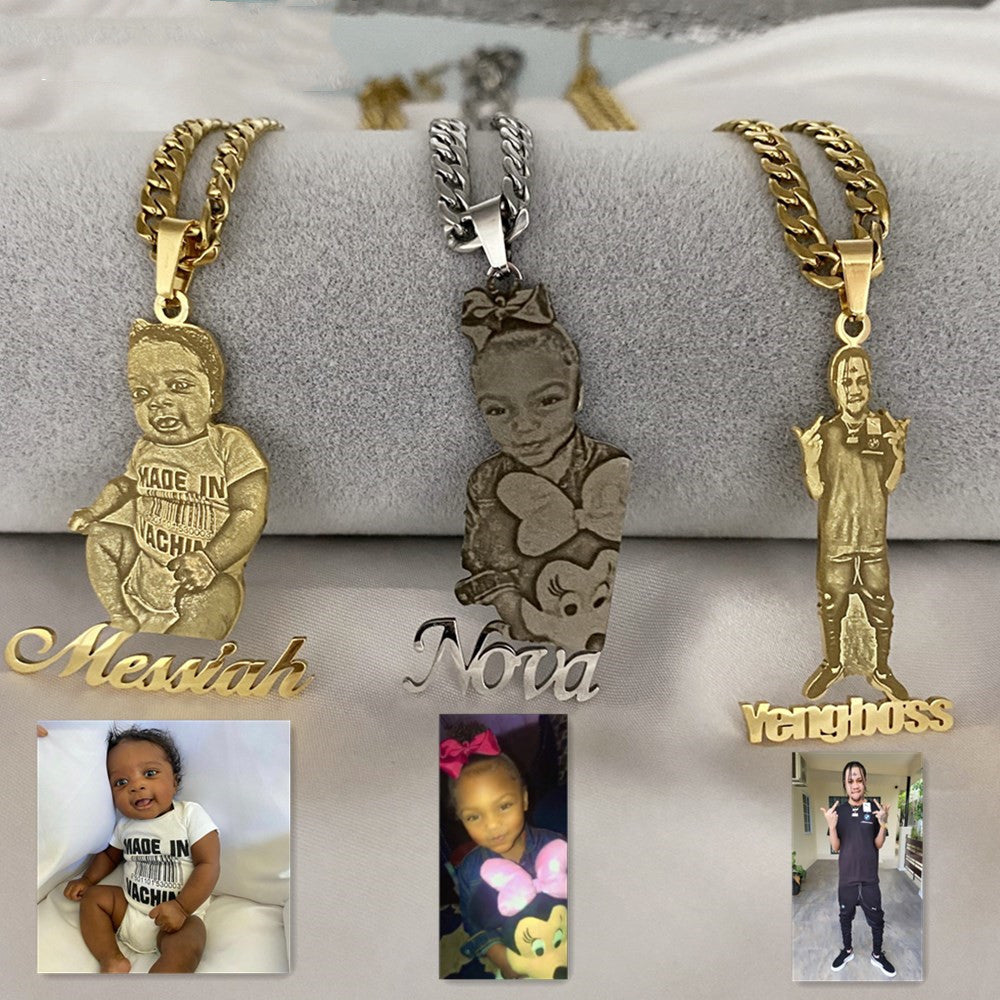 Collana foto e nome per bambini