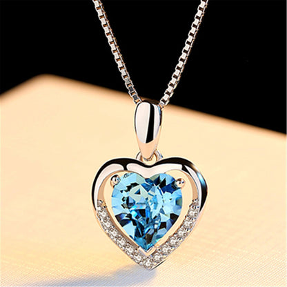 Collana cuore e cristalli