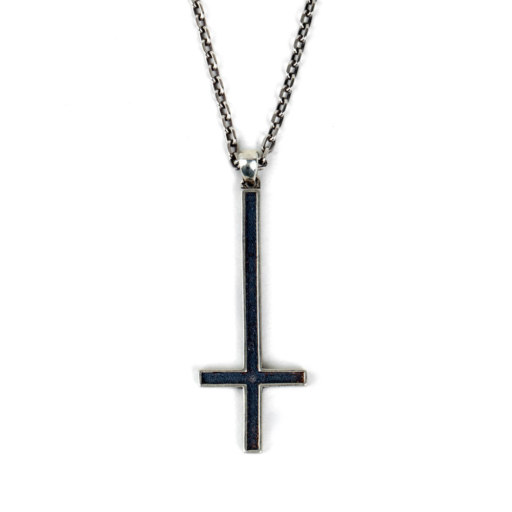 Ciondolo croce invertita argento