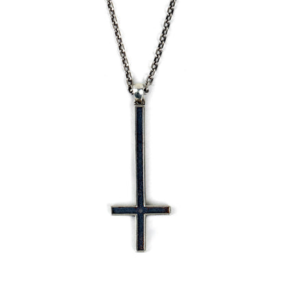 Ciondolo croce invertita argento