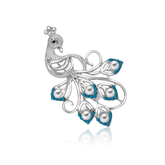 Spilla pavone strass