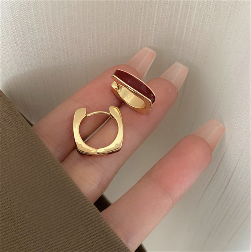 Orecchini clip doppia faccia quadrati