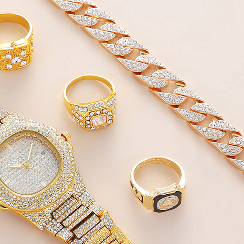 Orologio con bracciale diamanti e calendario