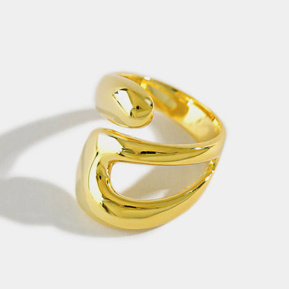 Anello croce geometrica a goccia