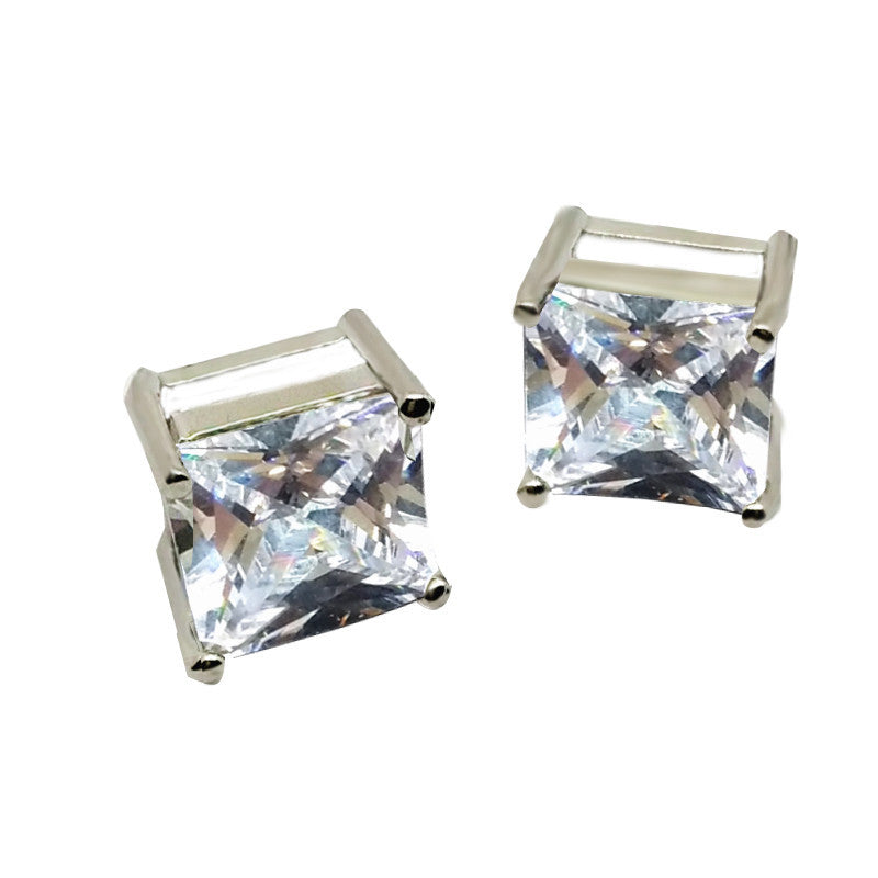Orecchini zircone quadrati magnetici