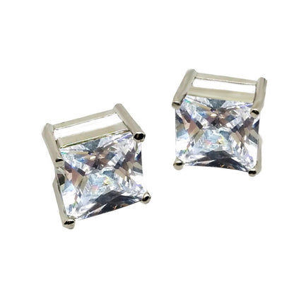 Orecchini zircone quadrati magnetici
