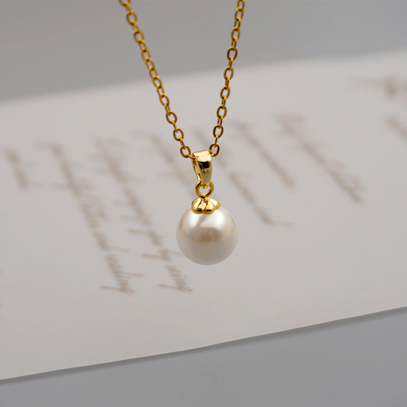 Collana perla acciaio titanio catena