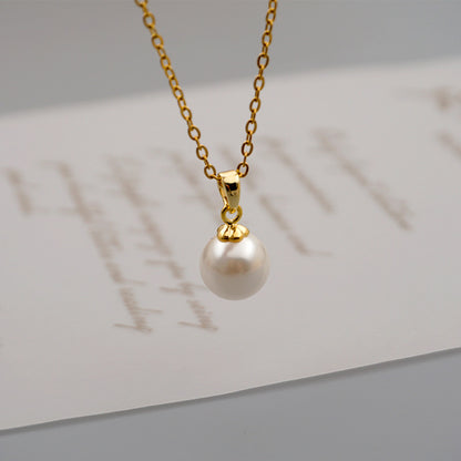 Collana perla acciaio titanio catena